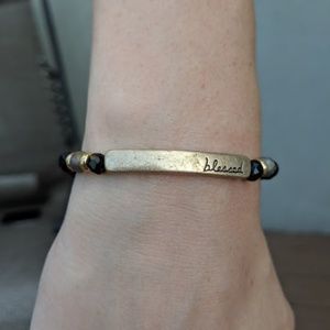 Black and Gold Crystal Blessed Bracelet